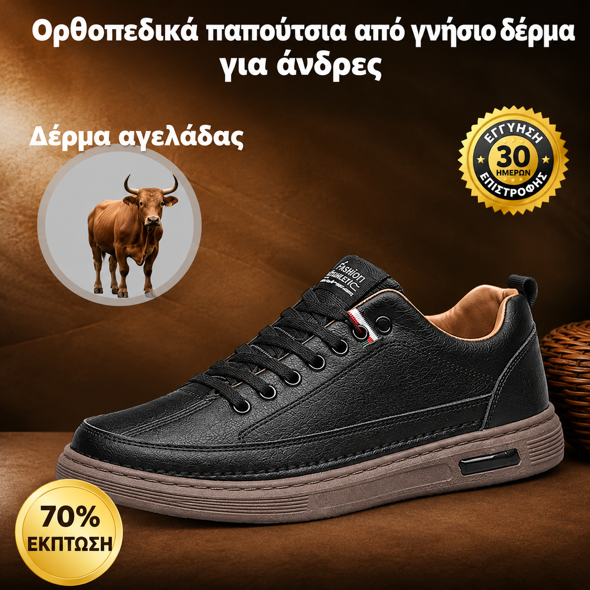 Τελευταία μέρα! Έκπτωση 70%! ✅ Ορθοπεδικά υποδήματα, ειδικά σχεδιασμένα για άτομα με προβλήματα στα πόδια, για την ανακούφιση από πόνους στη μέση, τις αρθρώσεις και τα πόδια.