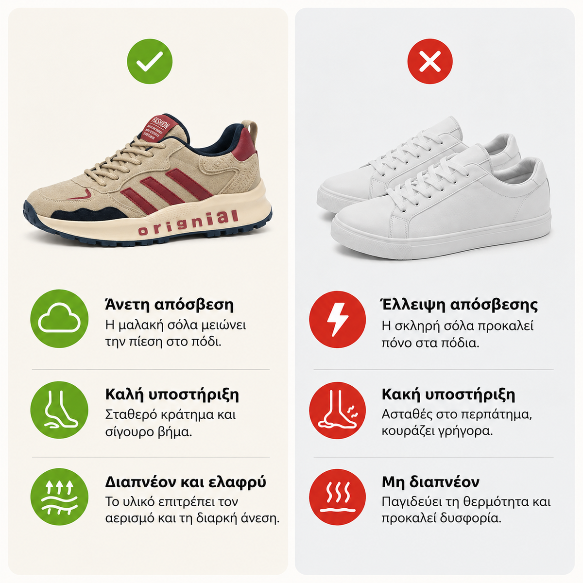 Τελευταία μέρα! Έκπτωση 70%! ✅ Ορθοπεδικά υποδήματα, ειδικά σχεδιασμένα για άτομα με προβλήματα στα πόδια, για την ανακούφιση από πόνους στη μέση, τις αρθρώσεις και τα πόδια.