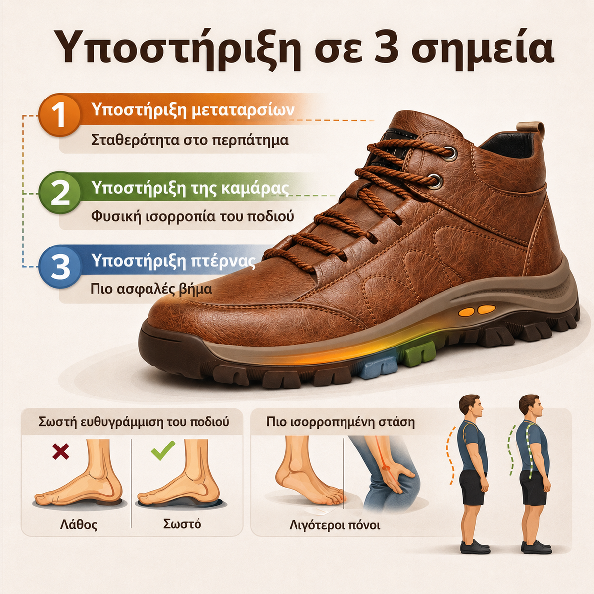 🎉 Έκπτωση 30% σήμερα – Μην το χάσετε! 🔥 Κορυφαία αυστραλιανή μάρκα ✅ Ορθοπεδικά παπούτσια από γνήσιο δέρμα – Μαλακά, άνετα και με εξαιρετική υποστήριξη 🦶 Ανακουφίζουν από τον πόνο στα πόδια