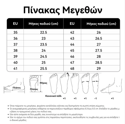 Ορθοπεδικά παπούτσια επώνυμης μάρκας — απαλά και άνετα, με εξαιρετική στήριξη — ανακουφίζουν από τον πόνο στα πόδια.